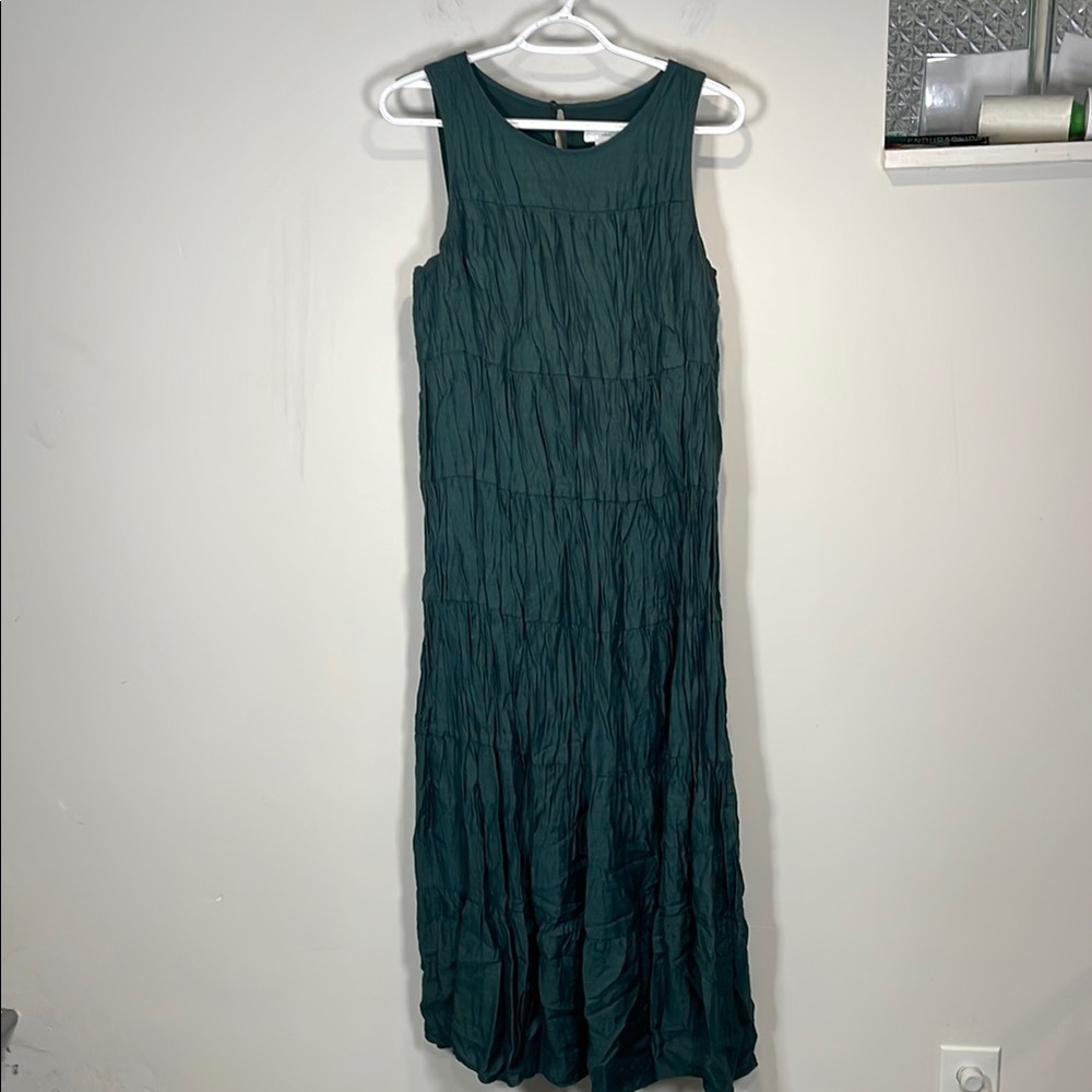 J. JILL Emerald Green Tiered Maxi Dress, M - Picture 2 of 9